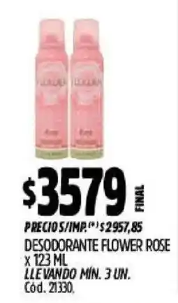 Supermercados Yaguar Flower rose desodorante oferta