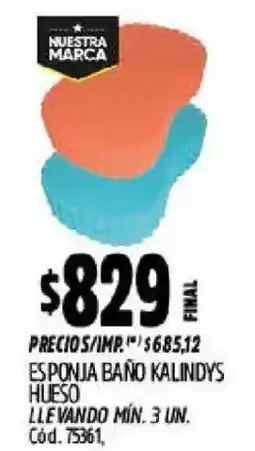 Supermercados Yaguar Kalindys esponja baño hueso oferta