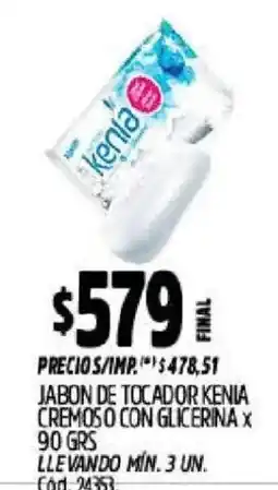 Supermercados Yaguar Kenia jabon de tocador cremoso con glicerina oferta