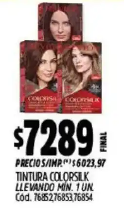 Supermercados Yaguar Colorsilk tintura oferta