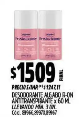 Supermercados Yaguar Algabo r-on desodorante antitranspirante oferta