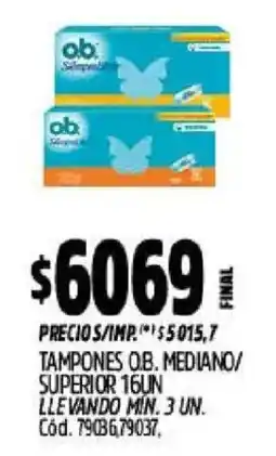 Supermercados Yaguar Ob tampones mediano/superior oferta
