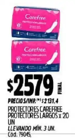 Supermercados Yaguar Carefree protectores protectores largos oferta