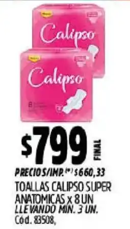 Supermercados Yaguar Calipso toallas super anatomicas oferta