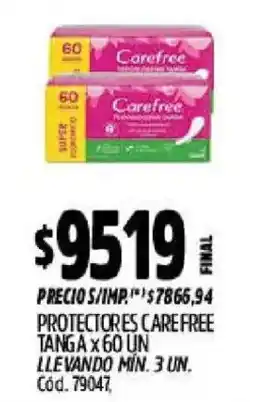 Supermercados Yaguar Carefree protectores tangá oferta