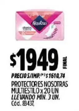 Supermercados Yaguar Nosotras protectores oferta