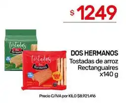 Nini Mayorista Dos hermanos tostadas de arroz rectangulares oferta