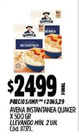 Supermercados Yaguar Quaker avena instantanea oferta