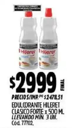Supermercados Yaguar Hileret edulcorante clasico forte oferta