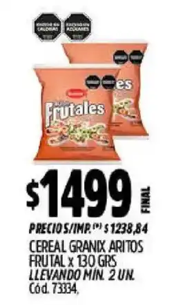 Supermercados Yaguar Cereal granix aritos frutal oferta