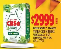 Supermercados Yaguar Cbsé yerba mate hierbas serranas oferta