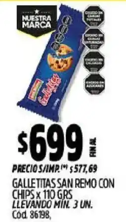 Supermercados Yaguar Galletitas san remo con chips oferta