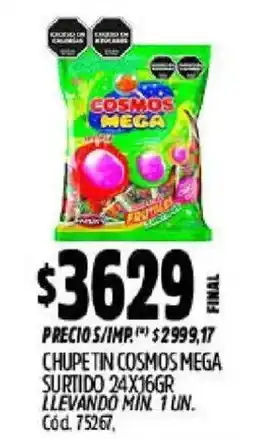 Supermercados Yaguar Cosmos mega chupetin oferta
