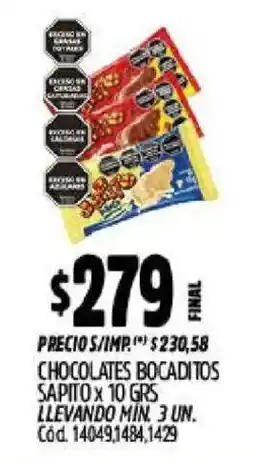 Supermercados Yaguar Chocolates bocaditos sapito oferta