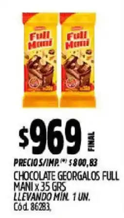 Supermercados Yaguar Georgalos chocolate full mani oferta