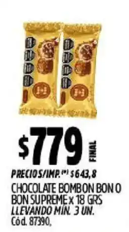 Supermercados Yaguar Chocolate bombon bon o bon supreme oferta