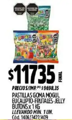 Supermercados Yaguar Pastillas goma mogul eu calipto-frutales-jelly butons oferta