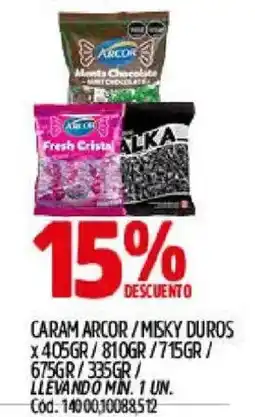 Supermercados Yaguar Arcor caram / misky duros oferta