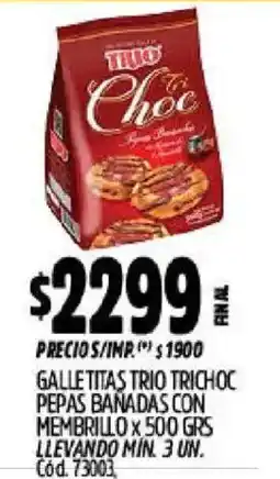 Supermercados Yaguar Trio trichoc galletitas pepas bañadas con membrillo oferta