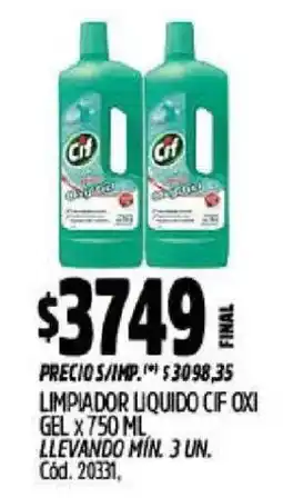 Supermercados Yaguar Cif limpiador liquido oxi gel oferta