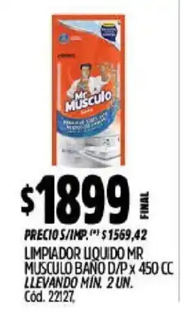 Supermercados Yaguar Mr Musculo limpiador liquido oferta