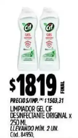 Supermercados Yaguar Cif limpiador gel desinfectante original oferta