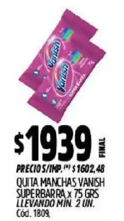 Supermercados Yaguar Vanish quita manchas superbarra oferta