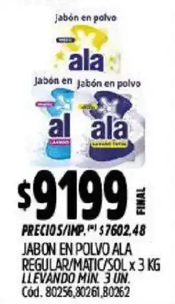Supermercados Yaguar Ala jabón en polvo oferta