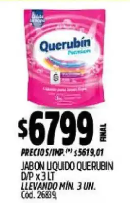 Supermercados Yaguar Querubín jabón líquido oferta