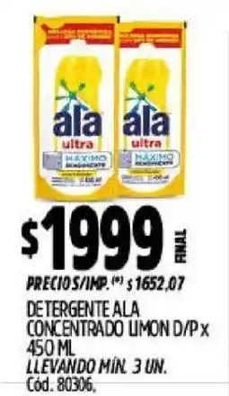 Supermercados Yaguar Ala detergente concentrado limon oferta