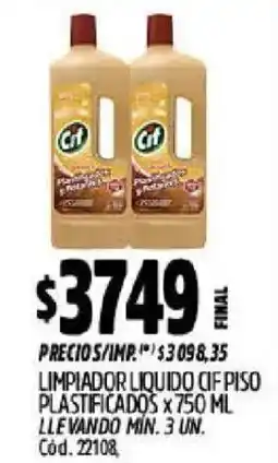 Supermercados Yaguar Cif limpiador liquido cif piso plastificados oferta
