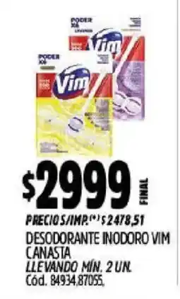 Supermercados Yaguar Vim desodorante inodoro canasta oferta