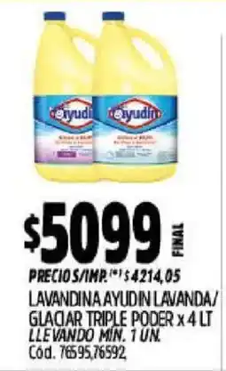 Supermercados Yaguar Ayudin lavandina lavanda oferta