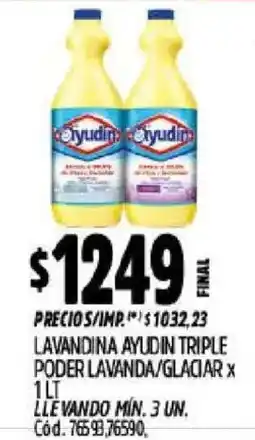 Supermercados Yaguar Ayudin lavandina triple poder lavanda/glaciar oferta