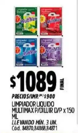 Supermercados Yaguar Multimax limpiador liquido p/diluir d/p oferta