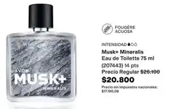 Avon Avon - musk+ mineralis eau de toilette 75 ml (207443) oferta