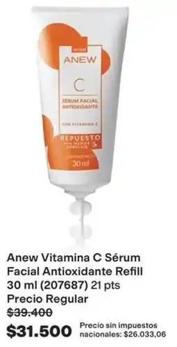 Avon Anew - vitamina c sérum facial antioxidante refill 30 ml (207687) 21 pts oferta