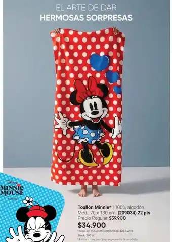 Minnie mouse - toallón minnie | 100% algodon