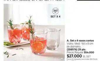 Set x 4 vasos cortos