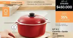 Avon Mm - cacerola + sartén 28 cm roja (269211) oferta