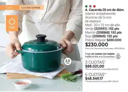 Avon Mm - a. cacerola 20 cm de diám. interior antiadherente oferta