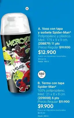 Avon Vaso con tapa y sorbete spider-man (208879) oferta