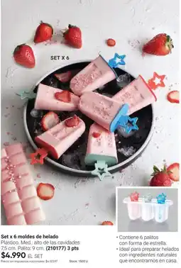 Avon Set x 6 moldes de helado oferta