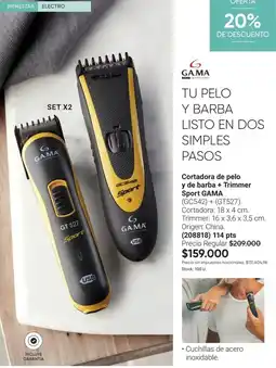 Avon Gama - cortadora de pelo y de barba trimmer sport (gc542) + (gt527) oferta