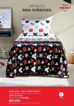 Avon 32 - manta polar 1 plaza mickey siluetas (210171) oferta