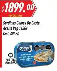 Supermercados Comodin Gomes da costa - sardinas aceite veg 110gr cod. 40524 oferta