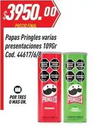 Supermercados Comodin Pringles - papas varias presentaciones 109gr cod. 44617/6/8 oferta