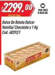 Supermercados Comodin Dulcor - dulce de batata vainilla/ chocolate x 1 kg cod. 48292/1 oferta