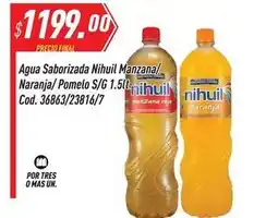 Supermercados Comodin Mas - agua saborizada manzana/naranja/pomelo s/g 1.5lt cod. 36863/23816/7 oferta
