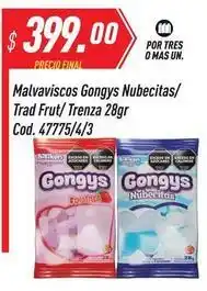 Supermercados Comodin Gongys - malvaviscos nubecitas/trad frut/tenza 28gr cod. 47775/4/3 oferta